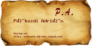 Pákozdi Adrián névjegykártya